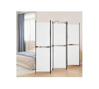Kamerscherm met 5 panelen 250x180 cm stof wit350218
