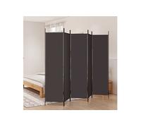 Kamerscherm met 5 panelen 250x200 cm stof bruin350187
