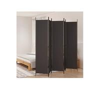 vidaXL Cloison de séparation 5 panneaux pliable tissu marron 250x220 cm