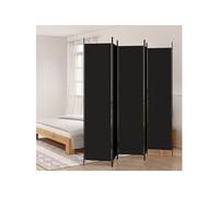 vidaXL Cloison de Séparation 5 Panneaux Séparateur de Pièce Pliable Diviseur Écran d'Intimité Paravent Décoration Salon Noir 350205