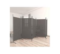 vidaXL Cloison de séparation 5 panneaux Anthracite 433x180 cm Tissu