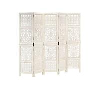 vidaXL Cloison de séparation 5 panneaux Blanc 200x165 cm Bois manguier