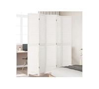 vidaXL Cloison de séparation 5 panneaux blanc bois de paulownia massif Blanc