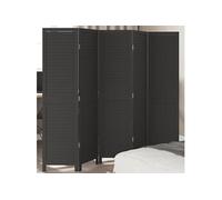 Kamerscherm met 5 panelen massief paulowniahout zwart358853