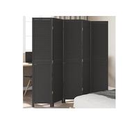 Kamerscherm met 5 panelen massief paulowniahout zwart358854