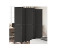Kamerscherm met 5 panelen massief paulowniahout zwart358855