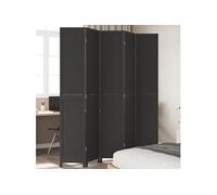 Kamerscherm met 5 panelen massief paulowniahout zwart358856
