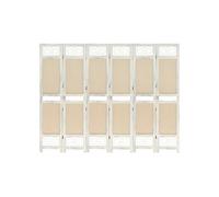 vidaXL Cloison de séparation 6 panneaux Tissu 210 x 165 cm Crème