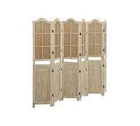 vidaXL Cloison de séparation 6 panneaux Marron 214x165 cm Tissu Marron