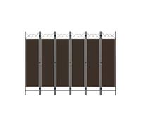 Cloison de séparation 6 panneaux Marron 240x180 cm