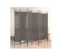 vidaXL Cloison de séparation 6 panneaux Anthracite 240x200 cm Tissu