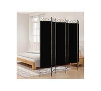 vidaXL Cloison de séparation 6 panneaux Noir 240x200 cm Tissu Noir