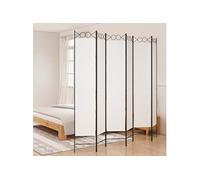 Kamerscherm met 6 panelen 240x220 cm stof wit350174