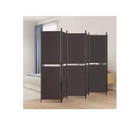 Kamerscherm met 6 panelen 300x180 cm stof bruin350223