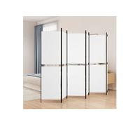 vidaXL Cloison de séparation 6 panneaux Blanc 300x180 cm Tissu Blanc