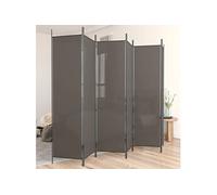 vidaXL Cloison de séparation 6 panneaux Anthracite 300 x 200 cm tissu
