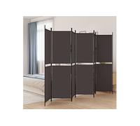 vidaXL Cloison de séparation 6 panneaux Marron 300x200 cm Tissu Marron