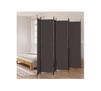 vidaXL Cloison de séparation 6 panneaux pliable tissu Marron 300x220 cm