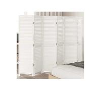 vidaXL Cloison de séparation 6 panneaux en bois de paulownia massif blanc