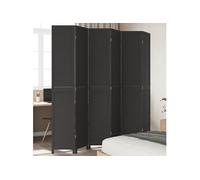 Kamerscherm met 6 panelen massief paulowniahout zwart358860