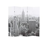 vidaXL Cloison de séparation pliable 200x170 cm New York Noir et blanc Multicolore