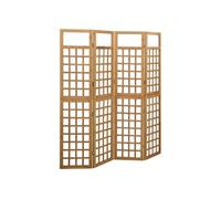vidaXL Cloison de séparation 4 panneaux Bois de pin solide 161 x 180 cm Marron