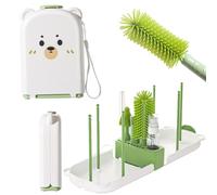 KAMHBE Brosse Biberon BéBé 7 en 1 Kit Nettoyage Voyage Goupillon Biberon Silicone pour Le Nettoyage des biberons et des Tasses (Vert)