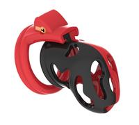KaMieeg - Accessoires De Sport - 1 Cadenas Cage De Protection avec Clé + 4 Anneaux Et 1 Anneau, Confortable à Porter avec Les équipements De Sport Et De Fitness, Noir Et Rouge - Cadeau Original - K10
