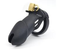 KaMieeg Cage à Oiseaux Respirante Multifonctionnelle en Silicone Noir - Matériel D'entraînement - Outils De Fitness, Clé + 5 Mousquetons + Serrure, Longue - Cadeau Original - K3