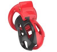 KaMieeg Cage d'exercice Multifonctionnelle pour Oiseaux - Clé + 4 Anneaux Et 1 Cadenas en Plastique pour Un Port Confortable De L'équipement De Fitness - Noir Et Rouge Long - Cadeau Original - K6