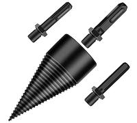 KAMIIN 42mm Foret de Fendeuse de Bois, Fendeur de Bois Conique pour Perceuse à Bois et Fraise à Bois de chauffage Fendeur conique en acier Haute vitesse avec 3 poignées (Hex+Square+Round)