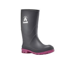 Kamik Stomp, Bottes & bottines de pluie fille, Gris (Charcoal/Magenta Chm), 23 EU