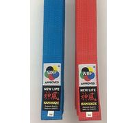 Kamikaze Ceinture de compétition KATA New Life Premium Rouge ou Bleue, Coton Extra Grosse, homologuée WKF Approved - Bleu, 330 cm / T7