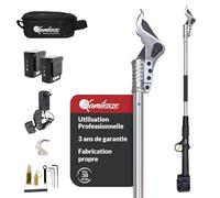 KAMIKAZE KV155 Ciseaux électriques en hauteur sans fils Coupe Ø 40 mm Longueur perche 155 cm Jusqu'à 8 heures d'autonomie Livré avec deux batteries au lithium rechargeables Elagage électrique