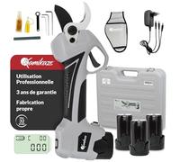 KAMIKAZE KV362 sécateur électrique professionnel. Sécateur électrique. Ciseaux à batterie 14,4V. Sans fil. 35mm Ø. Sécateur professionnel. Livré avec un étui. Indicateur de charge et de coupe.