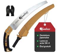 KAMIKAZE Scie d'élagage KM S-330 MAX. 80mm Ø. Livré avec étui. Acier SK-4 denté japonaise. Scie courbée. Fabriqué et conçu en Espagne