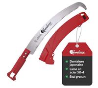 KAMIKAZE Scie multi-tool MT-330 Lame incurvée de 33 cm Coupe japonaise Manche en polyamide rouge Idéal pour l'élagage des branches et l'aménagement paysager