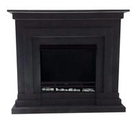 Kaminbau Mierzwa Berlin Console de cheminée décorative en granit foncé compatible avec inserts de cheminée