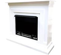 Kaminbau Mierzwa Console de cheminée décorative modèle Berlin - Blanc brillant - Convient pour les inserts de cheminée