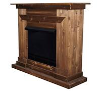 Kaminbau Mierzwa Console de cheminée décorative modèle Berlin en noyer compatible avec inserts de cheminée