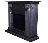 Kaminbau Mierzwa Console de cheminée décorative modèle Berlin - Noir - Convient pour les inserts de cheminée