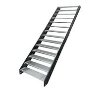Kaminbau Mierzwa Escalier en acier de qualité supérieure RAL 7016/14 marches galvanisées (largeur 600 mm) (hauteur 266 cm), résistant aux intempéries, pour le jardin