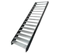 Kaminbau Mierzwa Escalier en acier de qualité supérieure RAL 7016/15 marches galvanisées (largeur 800 mm) (hauteur 285 cm), résistant aux intempéries, pour le jardin