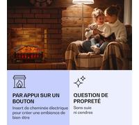 Kamini FXL 2G Cheminée électrique Insert 1800 W LED-3D simulation de flammes