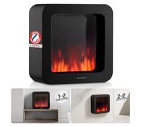 KAMINIO Cheminée électrique de Table MIA - Feu Table décoratif avec Effet Flamme 3D, sans Fil, Portable, Batterie Longue durée (Noir, 16"/40cm)