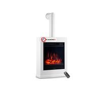 KAMINIO Cheminée électrique KALLE avec tuyau de poêle - Cheminée sur pied avec chauffage, effet de flamme 3D, télécommande - Blanc