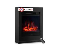 KAMINIO Cheminée électrique Kalle - Cheminée sur Pied avec Chauffage, Effet de Flamme 3D, télécommande (Noir)