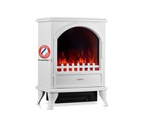 KAMINIO Cheminée électrique Leni - Poêle électrique avec Chauffage, Effet de Flamme 3D (Blanc)