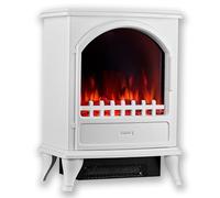KAMINIO Cheminée électrique Leni - Poêle électrique avec Chauffage, Effet de Flamme 3D (Blanc)