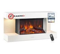 Kaminio Cheminée électrique murale LIZ – Chauffage, effet flamme 3D, LED, télécommande (Blanc)